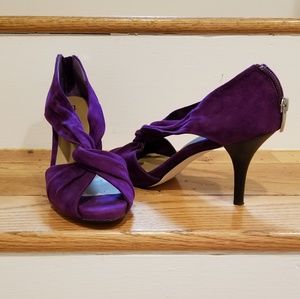 Chico's Suede Purple Heels with Twist Knot